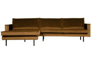 WOOOD Sametová rohová pohovka Raden 300 cm