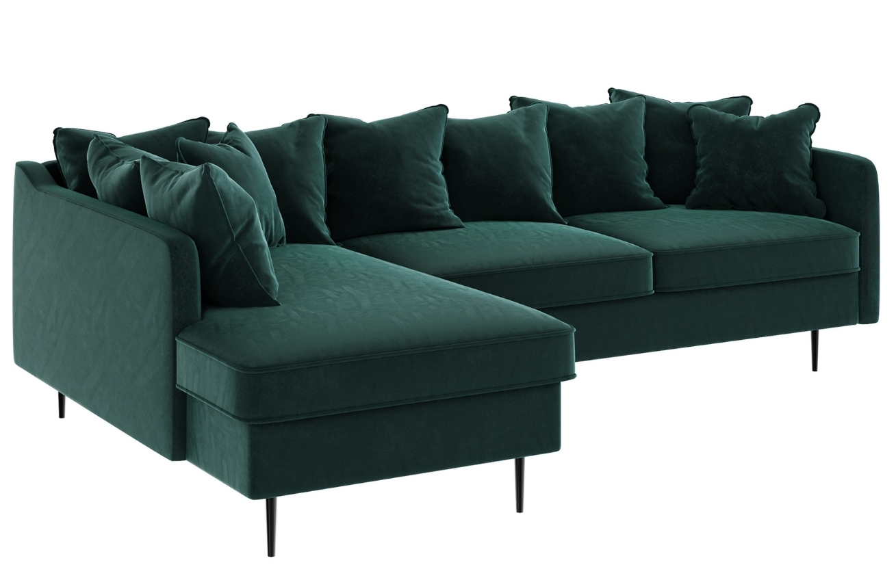 Ghado Sametová rohová pohovka Esme 255 cm