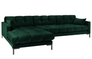 Micadoni Sametová rohová pohovka Mamaia 293 cm