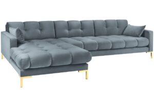 Micadoni Sametová rohová pohovka Mamaia 293 cm