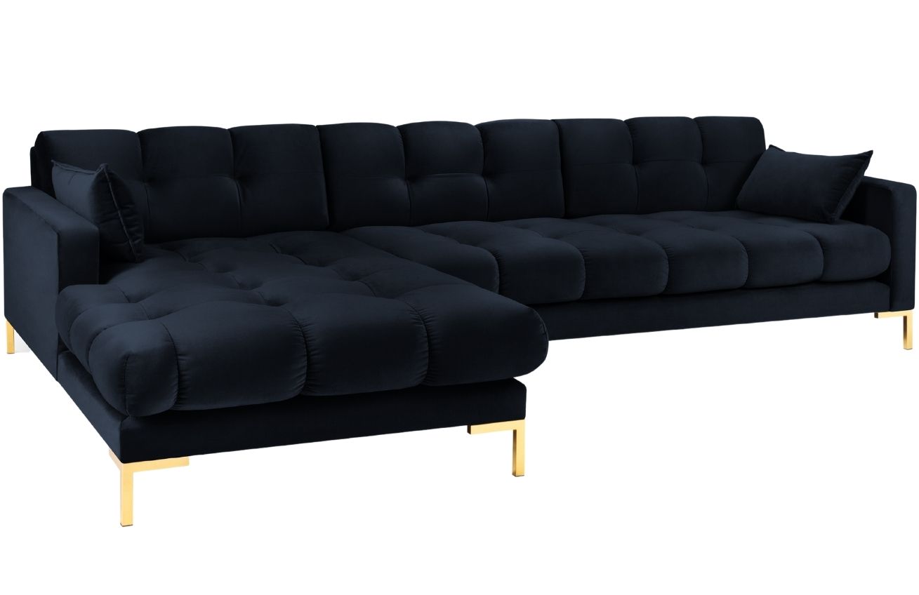 Micadoni Sametová rohová pohovka Mamaia 293 cm