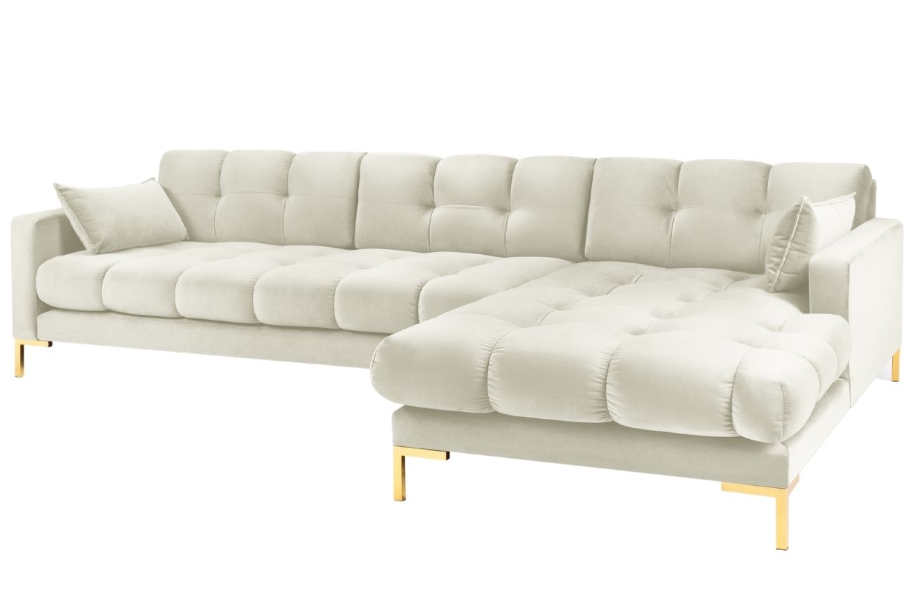 Micadoni Sametová rohová pohovka Mamaia 293 cm