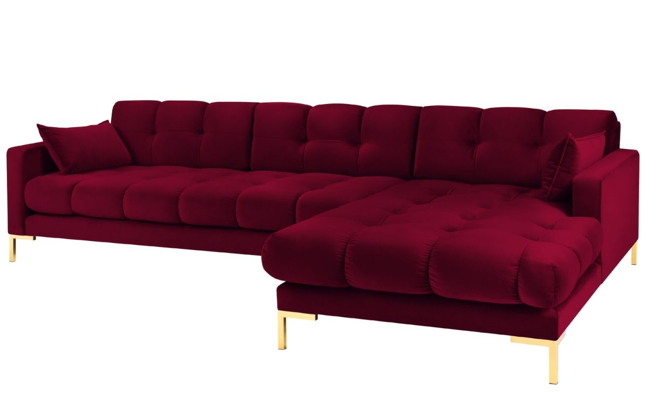 Micadoni Sametová rohová pohovka Mamaia 293 cm