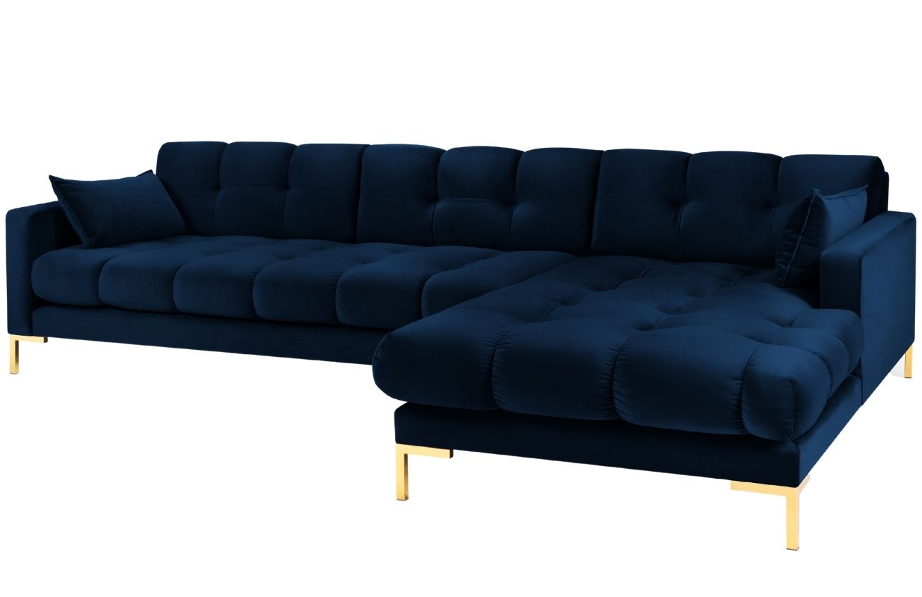 Micadoni Sametová rohová pohovka Mamaia 293 cm