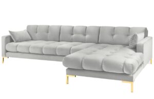 Micadoni Sametová rohová pohovka Mamaia 293 cm