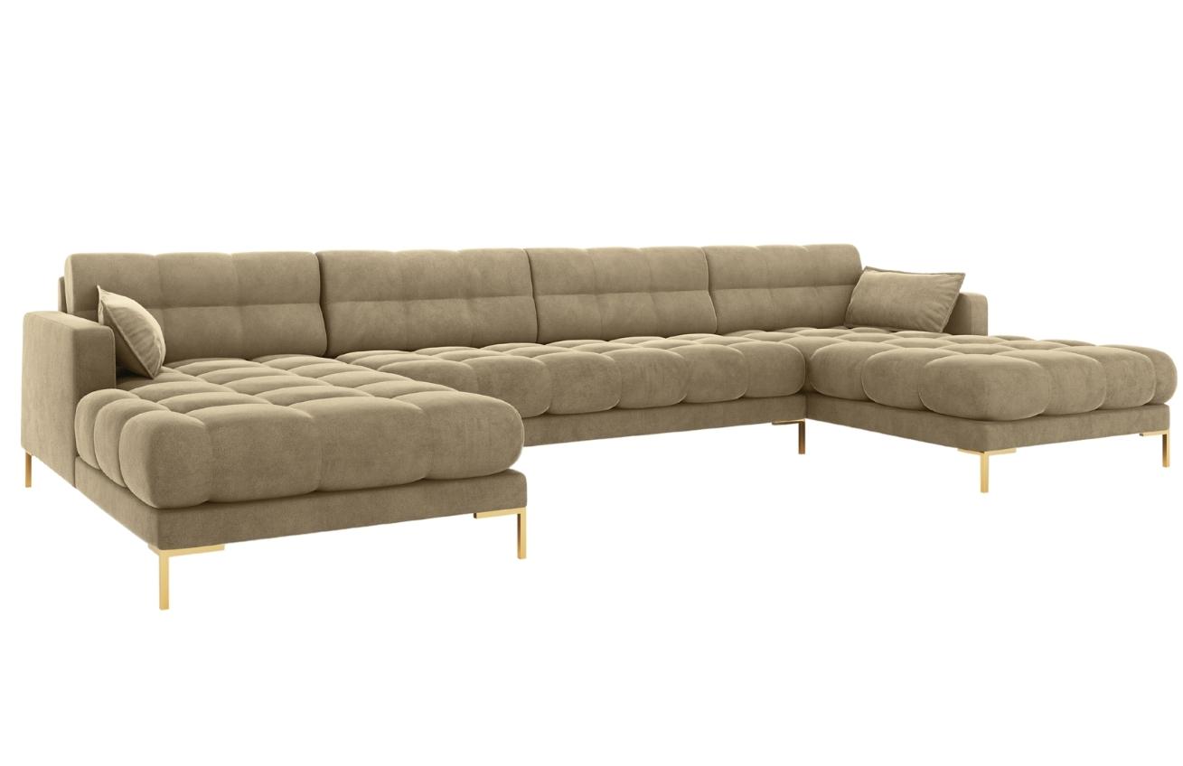 Micadoni Sametová rohová pohovka Mamaia 383 cm