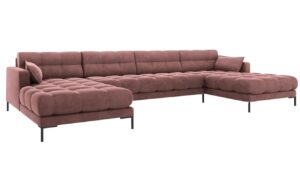 Micadoni Sametová rohová pohovka Mamaia 383 cm