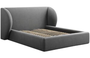 Micadoni Sametová postel Miley 140 x 200 cm s úložným prostorem