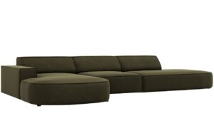 Micadoni Sametová rohová pohovka Jodie 342 cm