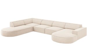 Micadoni Sametová rohová pohovka Jodie 364 cm