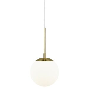Nordlux Opálově bílé skleněné závěsné světlo Grant 15 cm