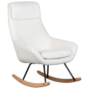 Bílé čalouněné houpací křeslo Quax Nordic