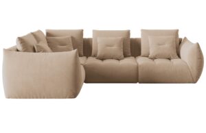 Micadoni Sametová rohová pohovka Bloom 316 cm