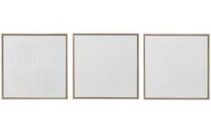 Set tří bílých abstraktních obrazů J-line Dully 60 x 60 cm