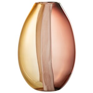 Hnědo-žlutá skleněná váza J-line Amberis 33 cm