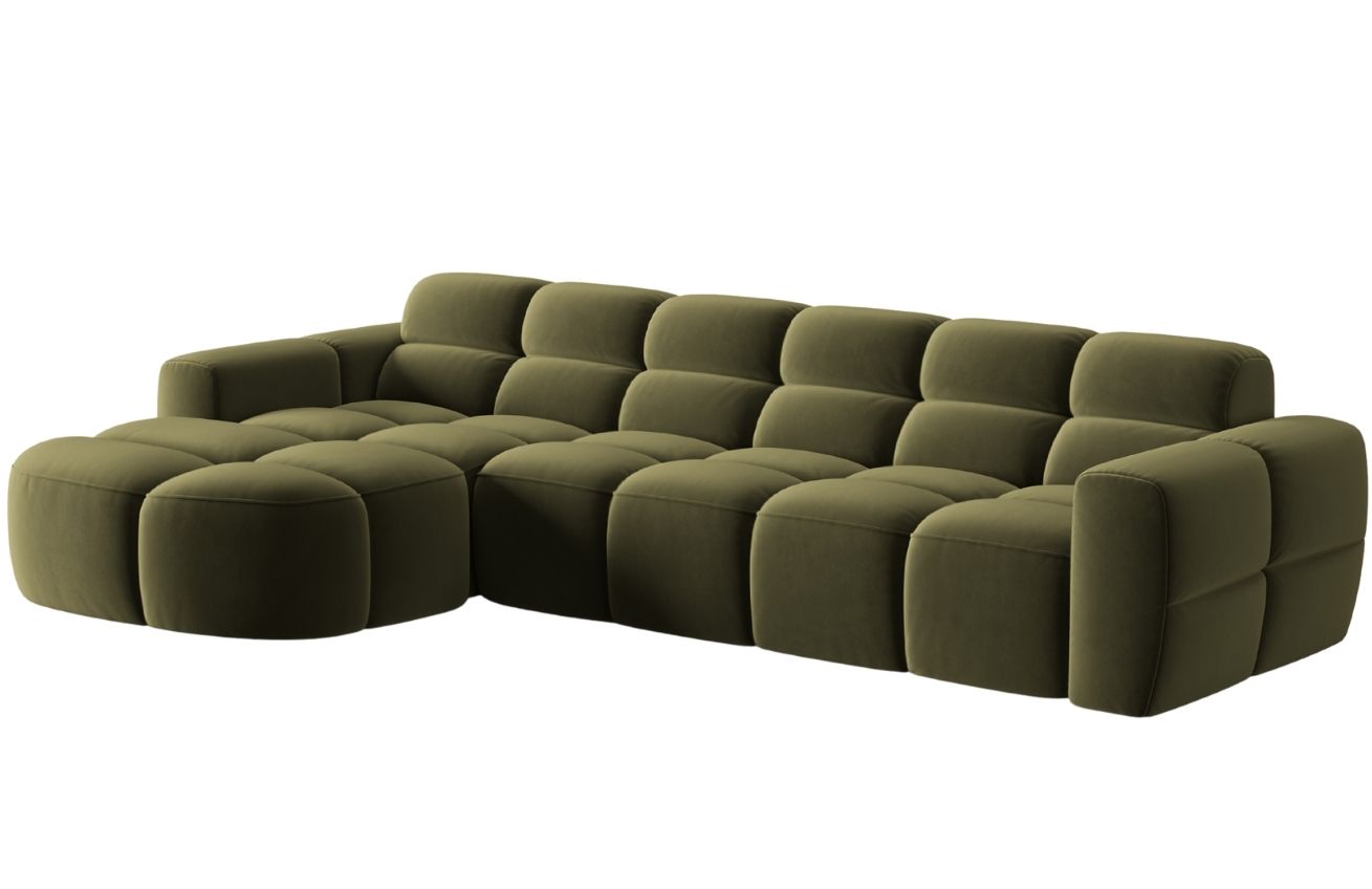 Micadoni Sametová rohová pohovka Lisa 310 cm