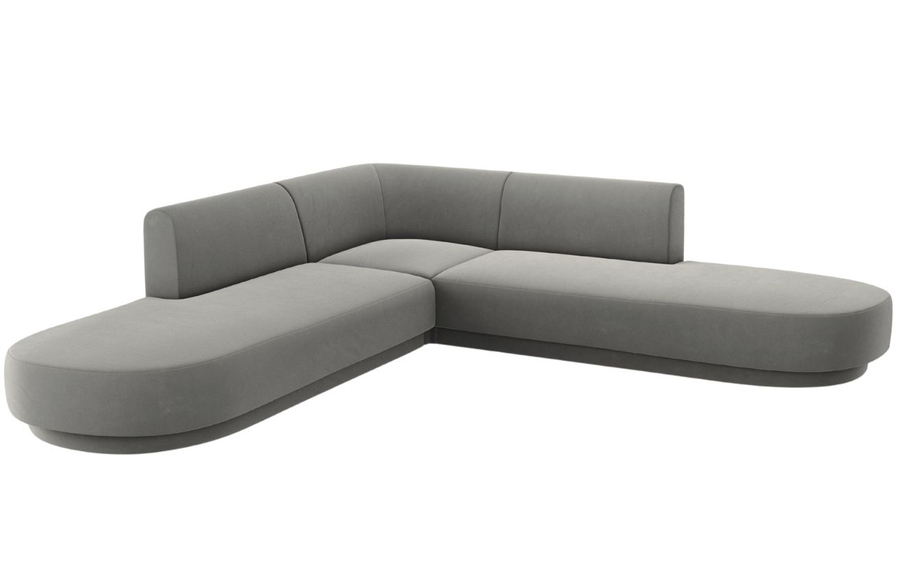 Micadoni Sametová rohová pohovka Miley 248 cm