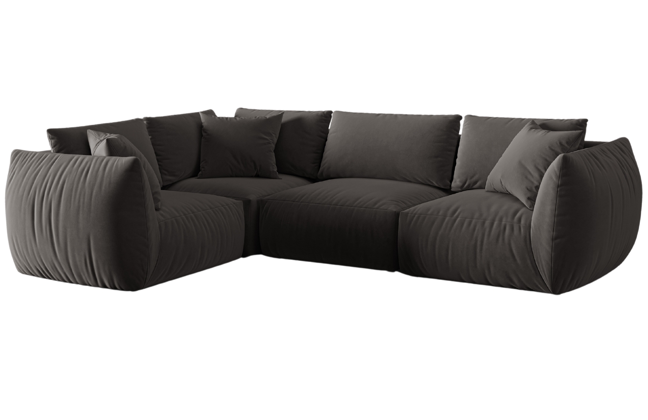 Micadoni Sametová rohová pohovka Chris 295 cm