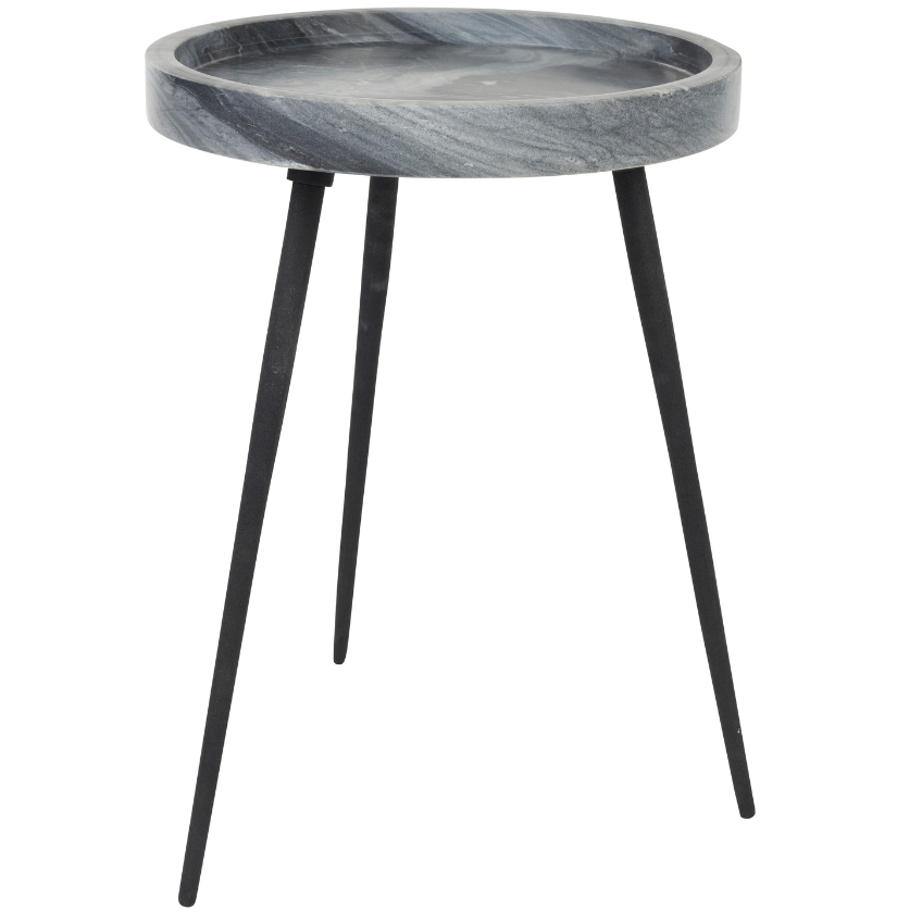 White Label Mramorový odkládací stolek KARRARA 33 cm