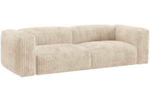 Micadoni Světle béžová manšestrová trojmístná pohovka Martina 240 cm