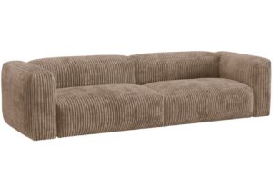 Micadoni Tmavě béžová manšestrová čtyřmístná pohovka Martina 320 cm