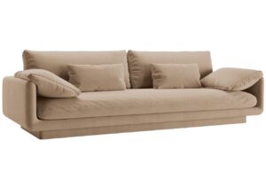 Micadoni Tmavě béžová sametová čtyřmístná pohovka Torino 250 cm