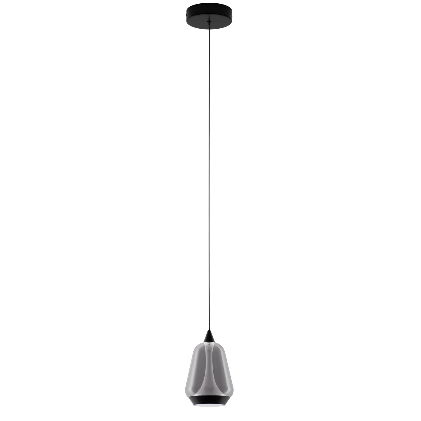 Nova Luce Kouřově šedé skleněné závěsné LED světlo Alish 12 cm
