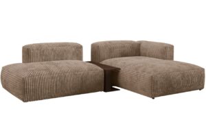 Micadoni Tmavě béžová manšestrová rohová pohovka Martina 285 cm