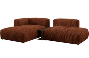 Micadoni Terakotově červená manšestrová rohová pohovka Martina 285 cm