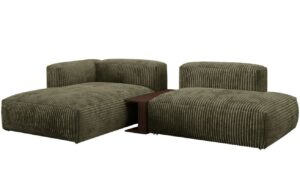 Micadoni Zelená manšestrová rohová pohovka Martina 285 cm