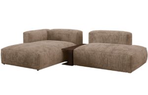 Micadoni Tmavě béžová manšestrová rohová pohovka Martina 285 cm