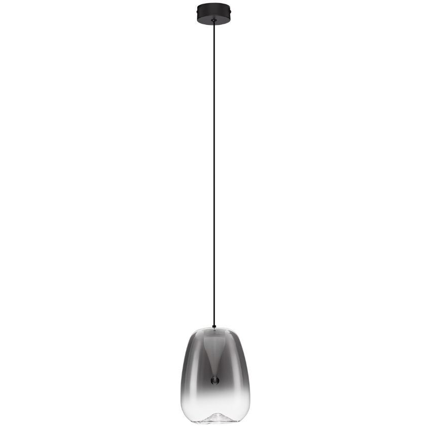 Nova Luce Kouřově šedé skleněné závěsné světlo Oblo 16 cm