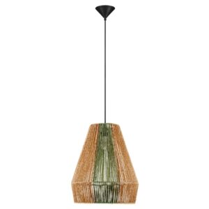 Nova Luce Zelené závěsné světlo Dena 39 cm