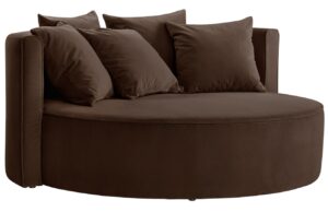 Jotex Hnědá sametová pohovka WYOMING 160 cm