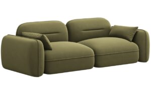 Cosmopolitan Design Zelená sametová trojmístná pohovka Sydney 230 cm