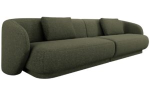 Cosmopolitan Design Zelená čalouněná čtyřmístná pohovka Camden 304 cm