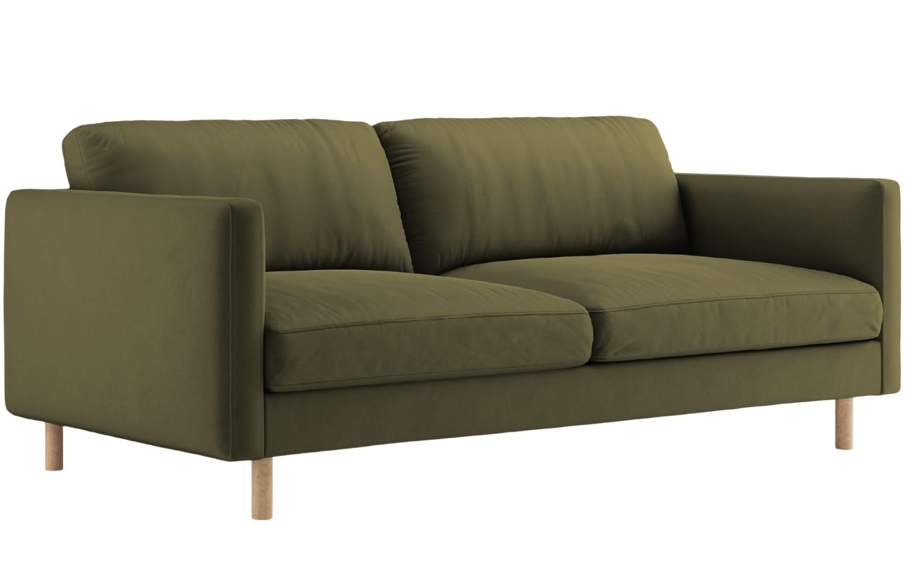 Micadoni Zelená sametová trojmístná pohovka Eden 173 cm