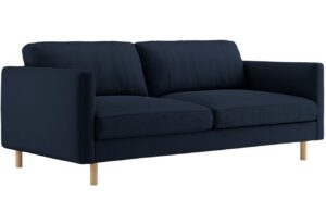 Micadoni Tmavě modrá sametová trojmístná pohovka Eden 173 cm