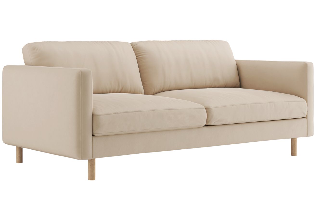 Micadoni Béžová sametová trojmístná pohovka Eden 173 cm