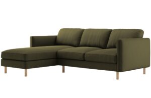 Micadoni Zelená sametová rohová pohovka Eden 250 cm