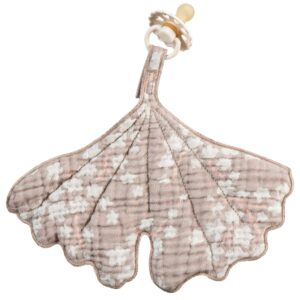 Růžový bavlněný muchláček s poutkem na dudlík Quax Natural