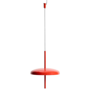 Kave Home Červené kovové nabíjecí závěsné LED světlo Porte Ø 16 cm