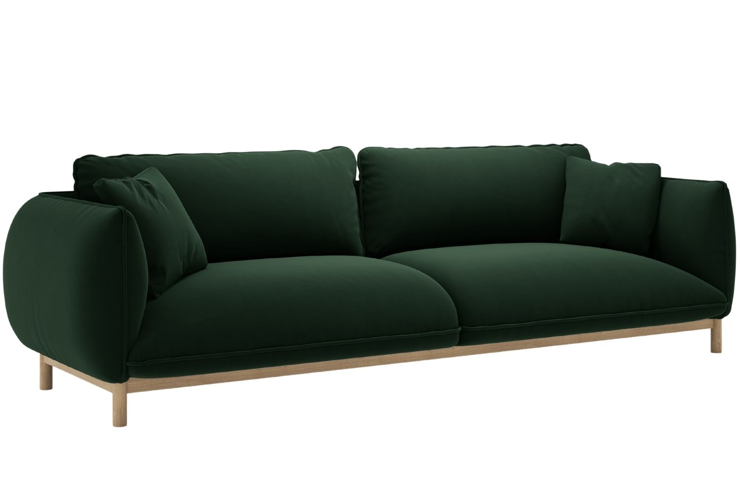 Micadoni Lahvově zelená sametová čtyřmístná pohovka Ada 248 cm