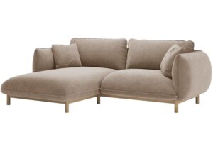 Micadoni Tmavě béžová rohová pohovka Ada 214 cm