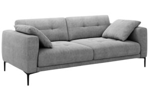 Micadoni Šedá čalouněná čtyřmístná pohovka Bemy 230 cm
