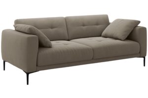 Micadoni Hnědošedá sametová čtyřmístná pohovka Bemy 230 cm