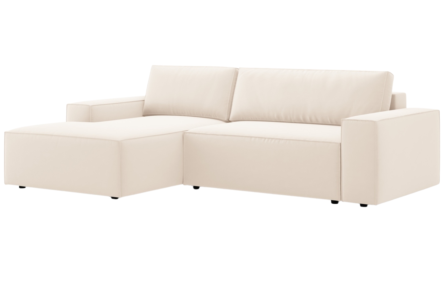 Micadoni Béžová sametová rozkládací pohovka Jodie 246 cm