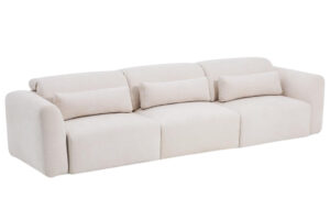 Kave Home Béžová pětimístná pohovka Lares 335 cm s elektrickým posuvem