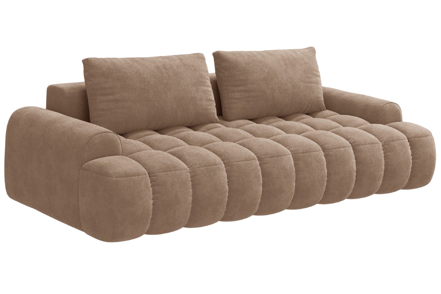 Cosmopolitan Design Tmavě béžová sametová rozkládací pohovka Linz 250 cm