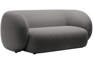 Micadoni Tmavě šedá sametová dvoumístná pohovka Kate 183 cm